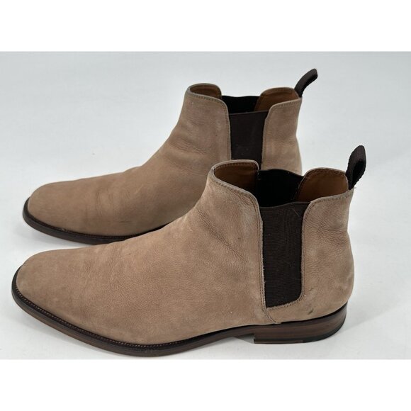 Aldo Men's Chelsea Suede Short Boots Booties Pull On Dark Tan Brown Sz 8 - Picture 7 of 13